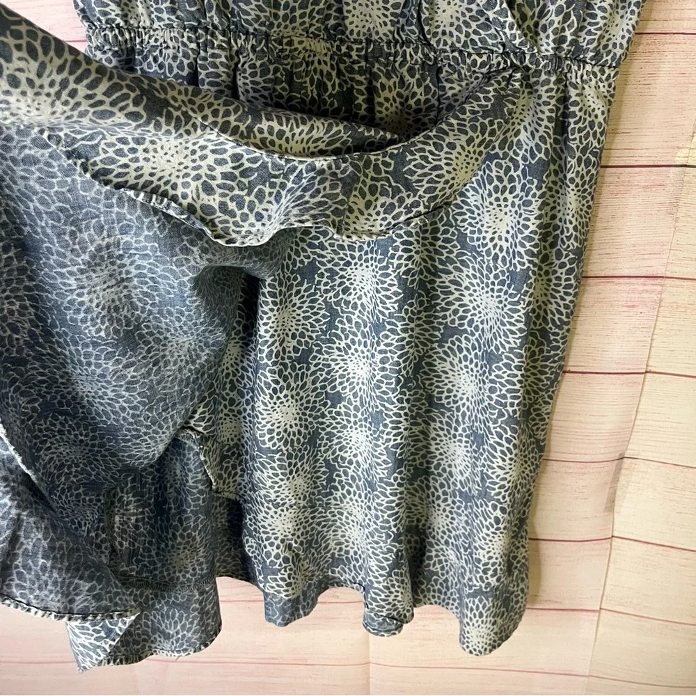 J. Crew‎ Mercantile Cotton Blue Faux Wrap Ruffle  Dress Size Medium